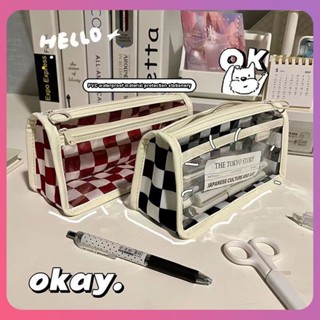 Creative Ins Style Checkerboard Pencil เคส Pochacco จี้อะคริลิก Kawaii พวงกุญแจ กระเป๋านักเรียน Double Hanging อุปกรณ์เสริม ของขวัญ เครื่องใช้สำนักงานนักเรียน [COD]