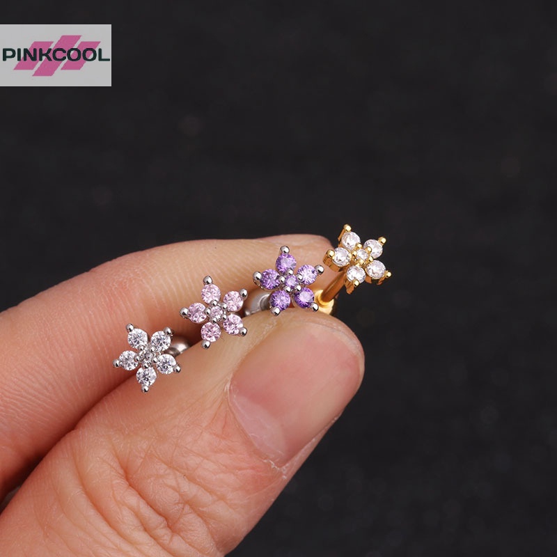 pinkcool-ขายดี-ต่างหูสตั๊ด-เหล็กสเตนเลส-เพทาย-ลายดอกไม้-ขนาดเล็ก-แฟชั่น-สําหรับผู้หญิง-1-ชิ้น