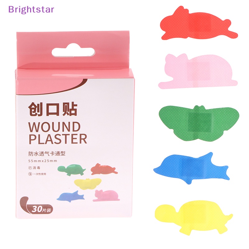 brightstar-ใหม่-แผ่นพลาสเตอร์-ลายการ์ตูนสัตว์น่ารัก-มีกาวในตัว-หลากสีสัน-สําหรับเด็กนักเรียน-30-ชิ้น-ต่อกล่อง