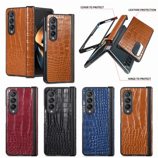 เคสโทรศัพท์หนังจระเข้ ฝาพับ กันกระแทก หรูหรา สําหรับ Samsung Galaxy Z Fold4 Z Fold3 Samsung Z Fold4 Z Fold3