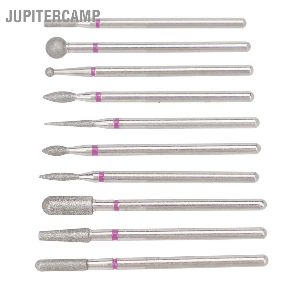 jupitercamp-10-ชิ้นเล็บสว่านชุดบ้านมืออาชีพ-emery-cuticle-remover-บิตสำหรับเล็บศิลปินสามเณร