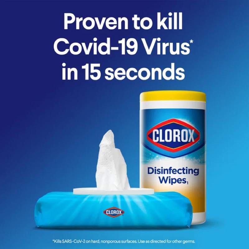 clorox-disinfecting-85-wipes-กระดาษเปียกฆ่าเชื้อไวรัสและแบคทีเรีย-ทิชชู่เปียกฆ่าเชื้อกล่องละ-85-แผ่น
