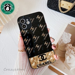 เคสโทรศัพท์มือถือแบบกระจก 6D หรูหรา สีดํา ทอง สําหรับ IPhone 11 12 13 Pro Max 14 Plus