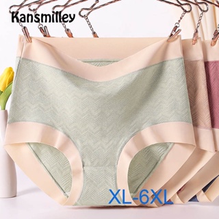 Kansmilley กางเกงชั้นใน ผ้าฝ้าย เอวสูง ไร้รอยต่อ สําหรับผู้หญิง XL-6XL