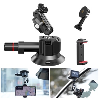 Ulanzi SC-01 3 Inch Suction Cup Mount for Phone Suction Camera Mount Dual 360° Rotatable Ballheads 1kg Load Weight with Phone Clip Sports Camera Mounting Base Replacement for