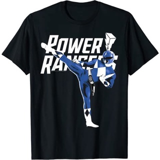 sadasเสื้อยืดแขนสั้น ผ้าฝ้าย พิมพ์ลายโลโก้ Power Rangers Blue Rangers แฟชั่นสําหรับเด็กผู้ชาย และเด็กผู้หญิง อายุ 1 2 3