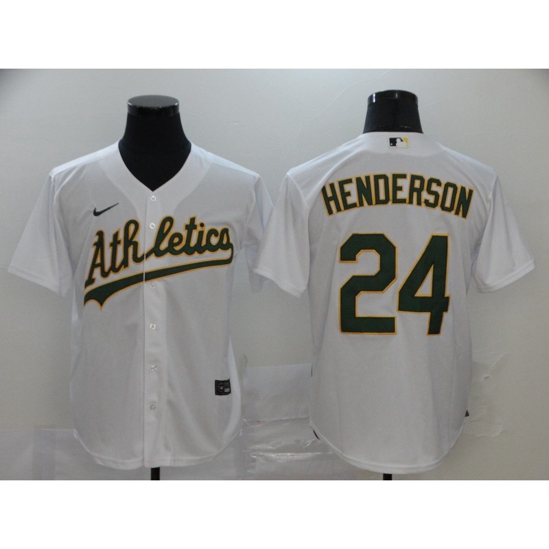 พร้อมส่ง-เสื้อกีฬาเบสบอล-mlb-oakland-athletics-26-matt-chapman-24-rickey-henderson-สีขาว-สีเขียว-สีเหลือง-สไตล์เรโทร