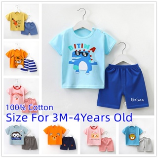 3M-4Years old เสื้อผ้าเด็กเล็ก ลายสุดน่ารัก เสื้อแขนสั้น + กางเกงขาสั้น เข้าเซ็ต TT