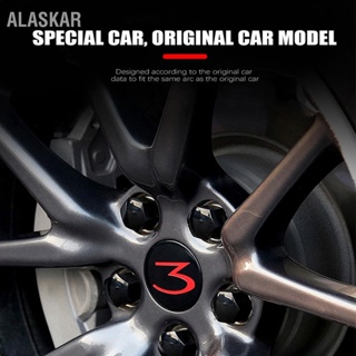 ALASKAR 4 pcs Hub Center Cap พร้อม 20 Wheel Lug Nut Covers Fit สำหรับ Tesla รุ่น 3/รุ่น Y/รุ่น S/รุ่น X