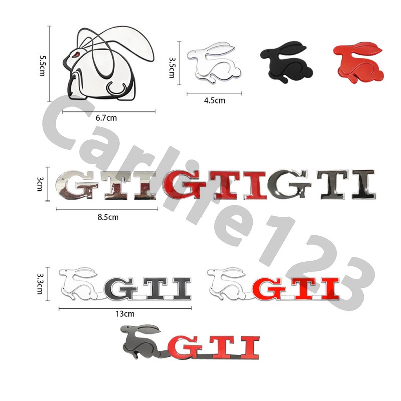 gti-สติกเกอร์โลหะ-รูปกระต่าย-สําหรับติดตกแต่งรถยนต์