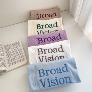 S170 เสื้อยืด oversize ผ้าคอตตอน สไตล์มินิมอล ปัก Broad Vision