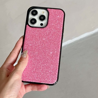 เคสโทรศัพท์มือถือ กันกระแทก ประดับกลิตเตอร์ สีชมพู หรูหรา สําหรับ iPhone 13PROMAX 14PROMAX 11 12PROMAX