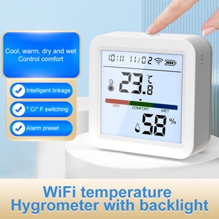 Diymore เครื่องวัดอุณหภูมิความชื้น WiFi อัจฉริยะ เซนเซอร์วัดอุณหภูมิ แบบไร้สาย พร้อมการแจ้งเตือนผ่านแอพ สําหรับโรงรถสัตว์เลี้ยงที่บ้าน