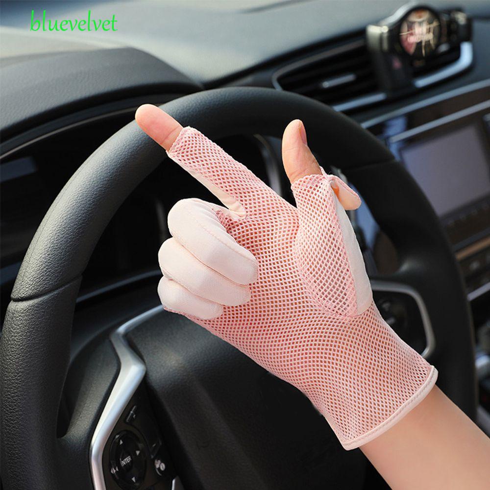 bluevelvet-ถุงมือขับรถ-แฟชั่น-บาง-ป้องกันรังสียูวี-upf-50-ถุงมือฤดูร้อน-ผ้าเรยอน