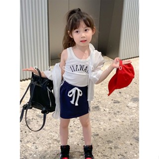 พร้อมส่ง ใหม่ เสื้อกั๊ก แบบสวมหัว พิมพ์ลายตัวอักษร เข้ากับทุกการแต่งกาย แฟชั่นฤดูร้อน สไตล์เกาหลี และญี่ปุ่น สําหรับเด็กผู้หญิง 2023