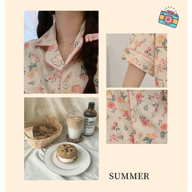 summer-new-zoubu-pajamas-womens-sweet-simple-and-comfortable-breathable-short-sleeved-shorts-home-clothes