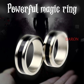 Daron แหวนแม่เหล็ก วงกลม สีดํา สีเงิน ของเล่นสําหรับเด็ก พร็อพมายากล