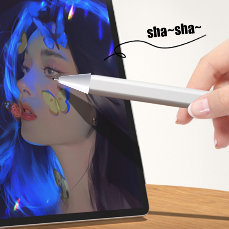 ปลายปากกาสไตลัส-แบบยืดหยุ่น-4b-2b-เสียงเงียบ-สีขาว-สําหรับ-apple-pencil-1-2-generation