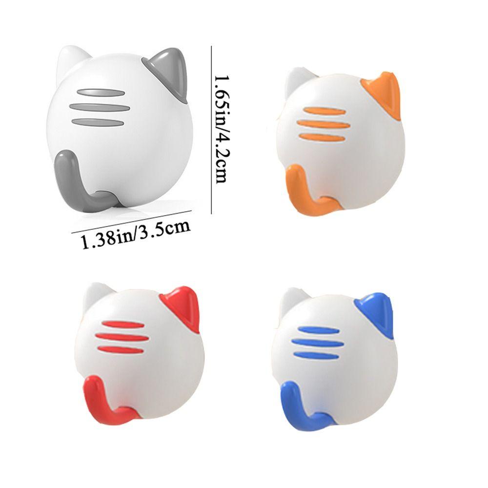 aroma-ตะขอสติกเกอร์ติดผนังห้องน้ํา-ลายการ์ตูนแมว-ไร้รอยต่อ-มีกาวในตัว-4-ชิ้น