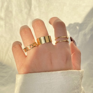 แหวนโลหะผสม แบบเปิดนิ้วมือ ปรับได้ หลายชั้น เหมาะกับของขวัญ สไตล์พังก์ ฮิปฮอป สําหรับผู้หญิง และผู้ชาย