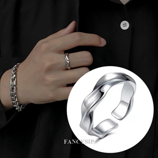 Fancysip แหวนทองแดง แบบเกลียว แวววาว แฟชั่นเกาหลี สําหรับผู้ชาย และผู้หญิง คู่รัก