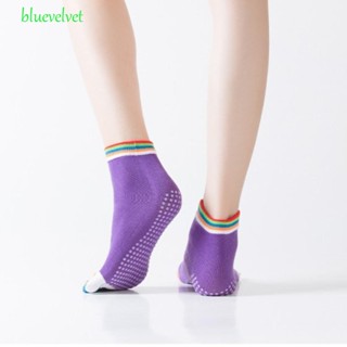 Bluevelvet ถุงเท้าผ้าฝ้าย พิลาทิส แบบนิ่ม ระงับกลิ่นกาย ดูดซับเหงื่อ หลากสี สไตล์เกาหลี สําหรับผู้หญิง ใส่เข้ายิม ฟิตเนส