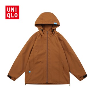 Uniqlo เสื้อแจ็กเก็ตกันฝน มีฮู้ด กันน้ํา เหมาะกับเดินป่ากลางแจ้ง สําหรับผู้ชาย และผู้หญิง 2023