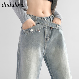 DaDulove💕 New Korean Version of INS Retro Thin Section Washed Jeans Niche High Waist Wide Leg Pants Trousers