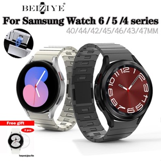 สายนาฬิกาข้อมือ สเตนเลส หัวเข็มขัดแม่เหล็ก แฟชั่นคลาสสิก สําหรับ Samsung Galaxy Watch 6 5 4 40 มม. 44 มม. 47 มม. 5 Pro 45 มม. Watch 4