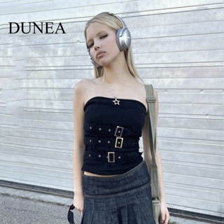 Dunea เสื้อท็อป เซ็กซี่ พังก์ โลหะ ปรับได้ สําหรับผู้หญิง