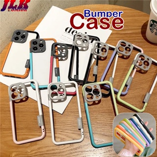 [JLK] Bumper Case Funda For iPhone 14 Pro Max iphone14 Plus Colorful Soft Silicone Frame Shockproof Protection Case No Back Border Only Case