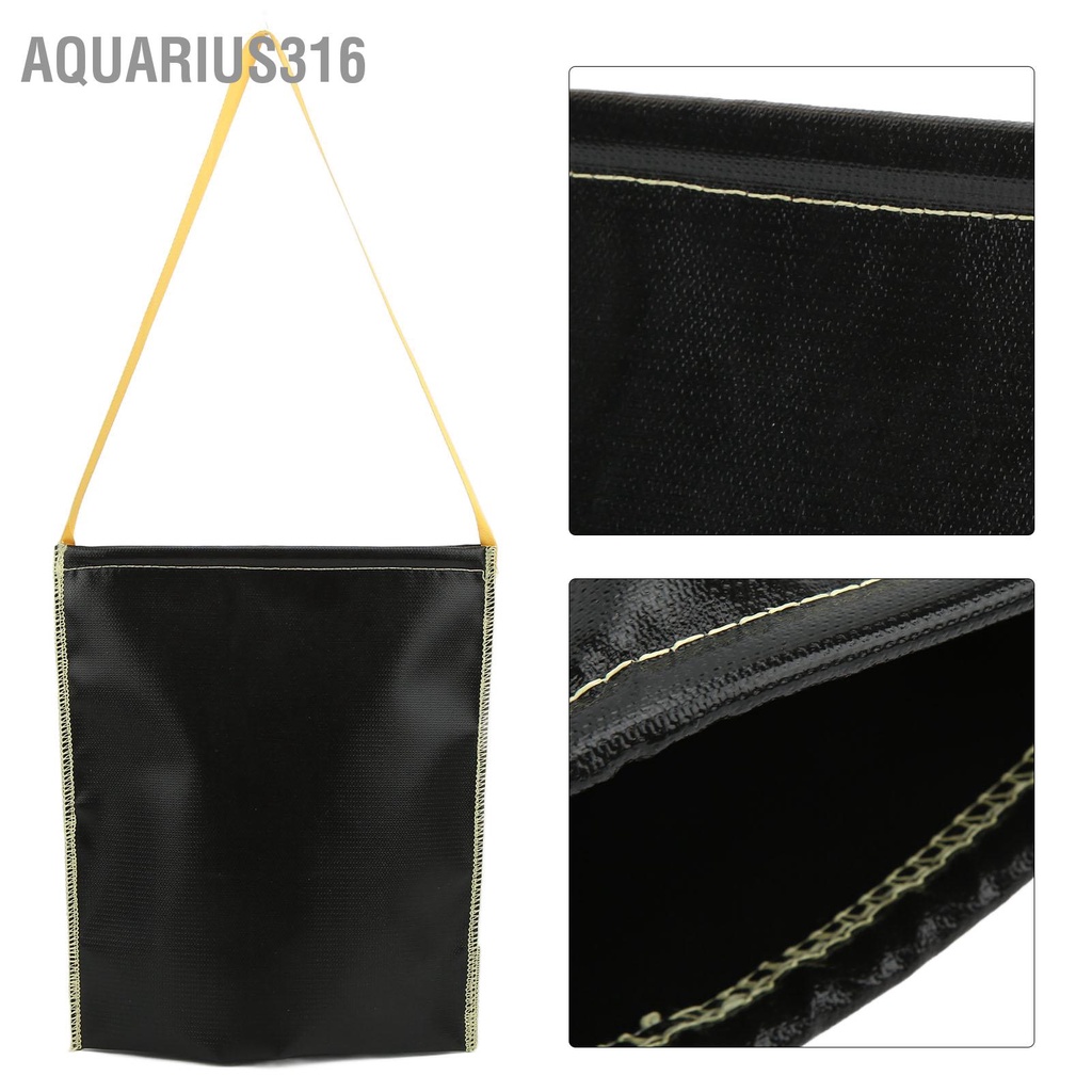 aquarius316-ถ่านบาร์บีคิวถุงผ้าเครื่องดับเพลิงสารหน่วงไฟสูงความจุขนาดใหญ่ถุงผ้าสารหน่วงไฟสีดำสำหรับตั้งแคมป์ปิคนิค