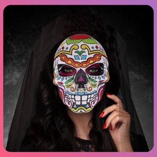 Creative Halloween Masquerade Mask Day Of The Dead Mask Halloween Mask Skull Print Mask Halloween Festivals Party Prop Prop For Men Women [COD]