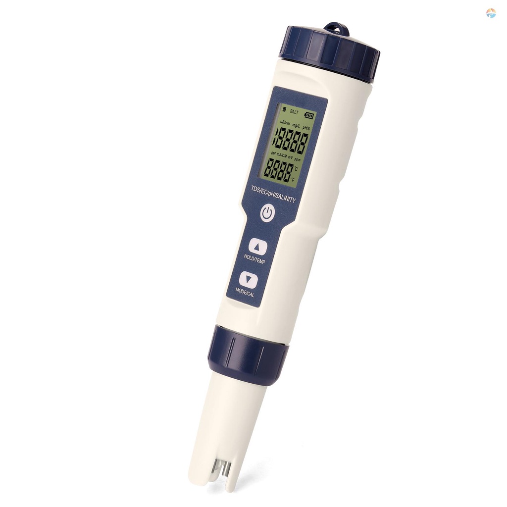 fash-5-in-1-เครื่องทดสอบคอมโบ-มัลติพารามิเตอร์-แบบมืออาชีพ-ph-ec-tds-salinity-thermometer-เครื่องทดสอบอเนกประสงค์-ดิจิทัล-เครื่องทดสอบคุณภาพน้ํา