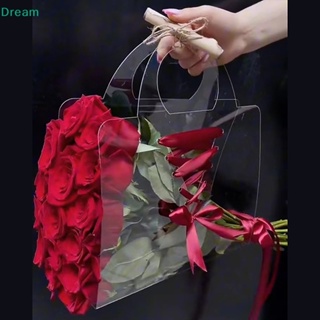 &lt;Dream&gt; กล่องดอกไม้ใส พร้อมหูหิ้ว แบบพกพา สําหรับใส่ของขวัญ งานแต่งงาน 1 ชิ้น