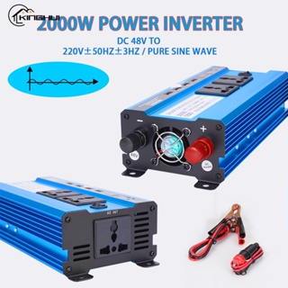 1200w อินเวอร์เตอร์รถยนต์ ดัดแปลง Sine Wave DC 48V เป็น AC 220V อินเวอร์เตอร์แปลงหม้อแปลง จอแสดงผล LED คู่ 4 USB อินเวอร์เตอร์ซ็อกเก็ตจริง 600W