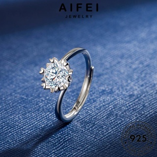 AIFEI JEWELRY แหวน เครื่องประดับ มอยส์ซาไนท์ไดมอนด์ 925 เงิน ผู้หญิง Silver เครื่องประดับ แฟชั่น เกาหลี ต้นฉบับ แขนบิดแฟชั่น แท้ R134