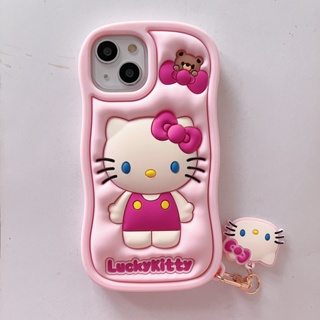 เคสโทรศัพท์มือถือ แบบนิ่ม ป้องกันการตก ลายการ์ตูน Sanrio Hello Kitty น่ารัก สําหรับ iPhone 14 13 12 11 Pro Max