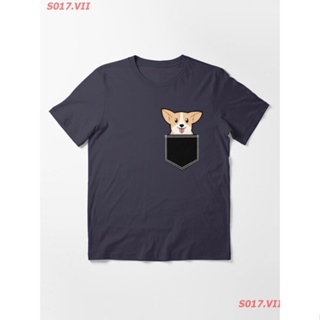 【hot sale】S017.VII การ์ตูนตลก Pocket Puppy Essential T-Shirt  เสื้อยืดคู่รัก ลูกสุนัข