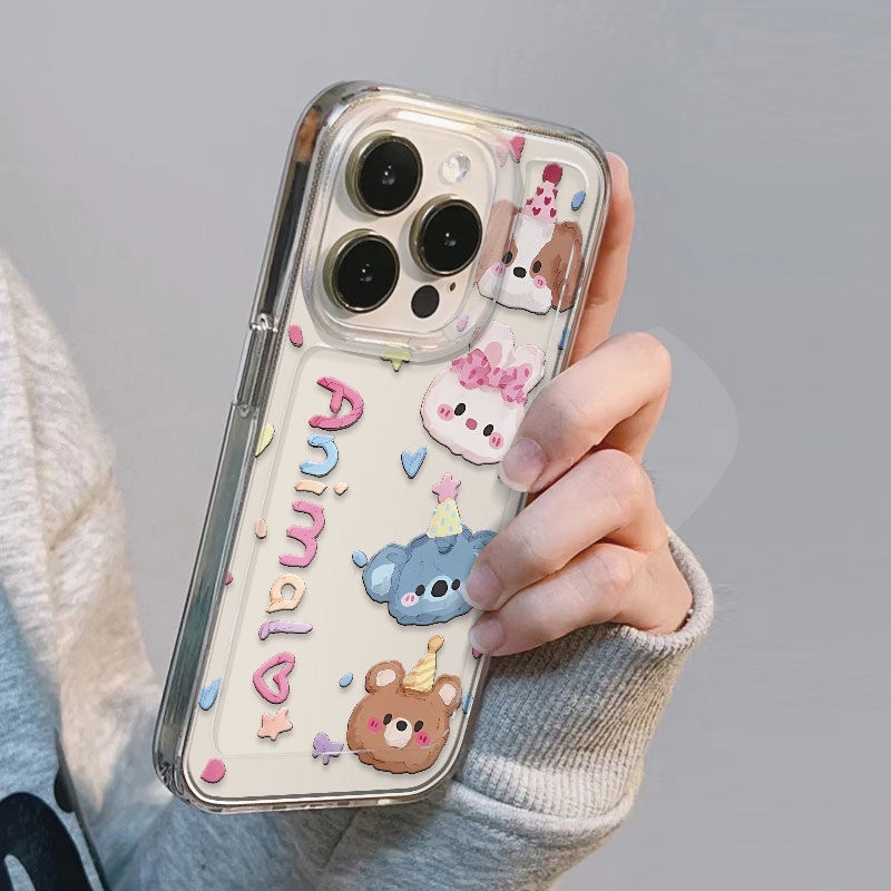 เคสโทรศัพท์มือถือใส-แบบนิ่ม-ลายสัตว์น่ารัก-สําหรับ-apple-iphone-118-14promax-xr-xs-1312-th3s