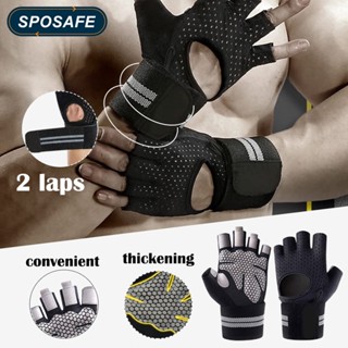 Sposafe ถุงมือยกน้ําหนัก ปรับได้ น้ําหนักเบา สําหรับออกกําลังกาย ยิม ฟิตเนส ดึงข้อ 1 คู่