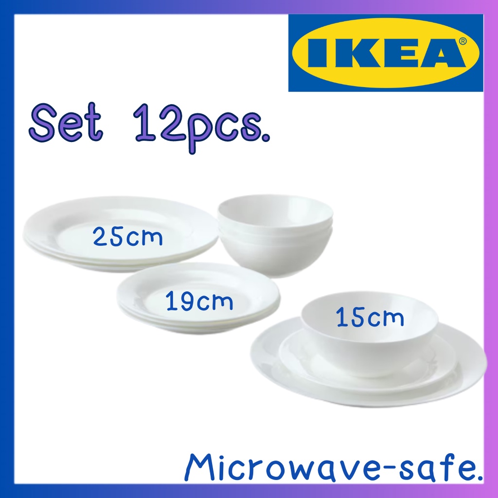 อิเกีย ชุดจานชาม จาน ชาม เข้าไมโครเวฟ IKEA Plate set plate bowl
