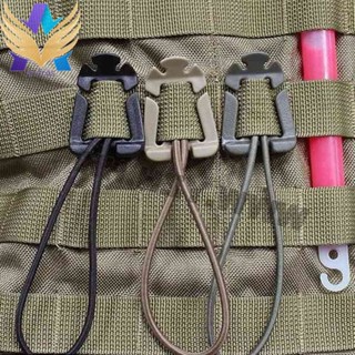 2 ชิ้น / ล็อต Molle กระเป๋าเป้สะพายหลัง Carabiner EDC เครื่องมือเชือกยืดหยุ่นสายรัดหัวเข็มขัด