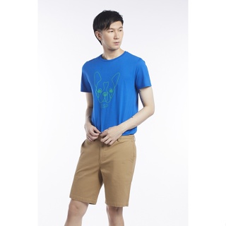 ESP เสื้อทีเชิ้ตลายเฟรนช์ชี่ ผู้ชาย สีน้ำเงิน | Frenchie Tee Shirt | 3859