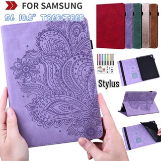 เคสหนัง ฝาพับ พร้อมช่องใส่บัตร ขาตั้งวาง สําหรับ Samsung Galaxy Tab S6 10.5 SM-T860 SM-T865 2019