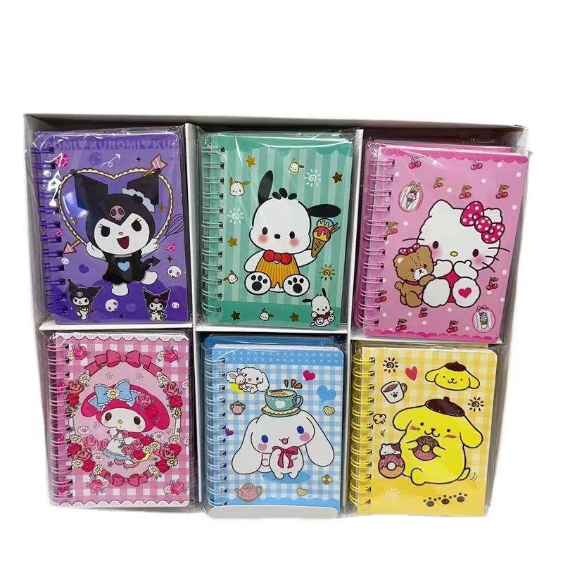 sanrio-สมุดโน๊ตไดอารี่-ลายการ์ตูน-mymelody-kuromi-cinnamoroll-pochacco-pom-pom-purin-a7-น่ารัก-6-ชิ้น