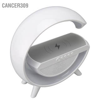  Cancer309 ลำโพงบลูทูธ เครื่องชาร์จไร้สาย 15W หรี่แสงได้ รองรับ FM USB AUX ลำโพงเล่นโหมดพร้อมไฟกลางคืนสำหรับห้องนอน