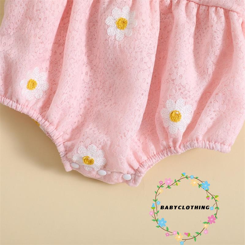 babyclothes-ชุดรอมเปอร์-แขนสั้น-คอกลม-พิมพ์ลายดอกไม้-พร้อมที่คาดผม-ฤดูร้อน-สําหรับเด็กผู้หญิง