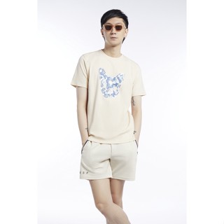 ESP เสื้อทีเชิ้ตลายเฟรนช์ชี่ ผู้ชาย สีเบจ | Frenchie Tee Shirt | 3768