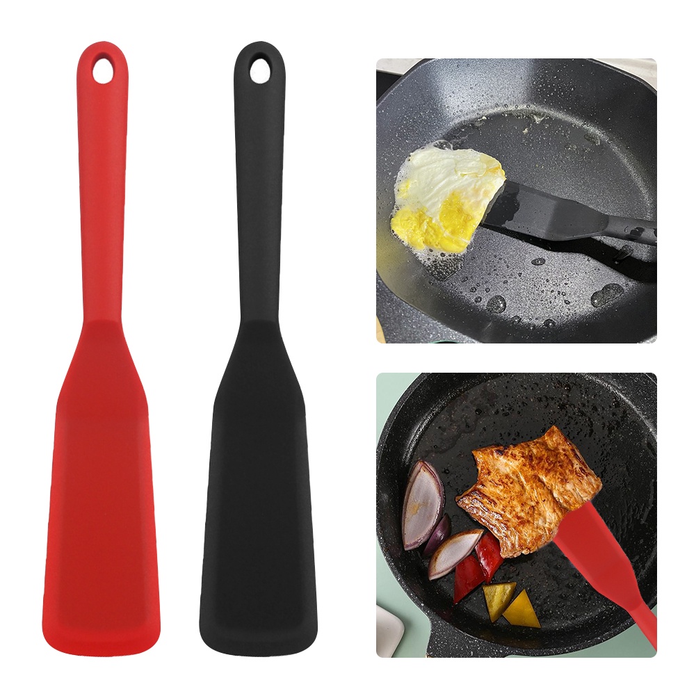 2pcs-universal-thin-cooking-tool-heat-resistant-long-handle-non-stick-easy-clean-pancake-steak-silicone-spatula